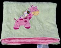 Taggies Giraffe Pink & Green 30x40 Lovey Security Blanket